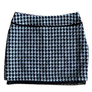 Wool Blend Houndstooth Miniskirt